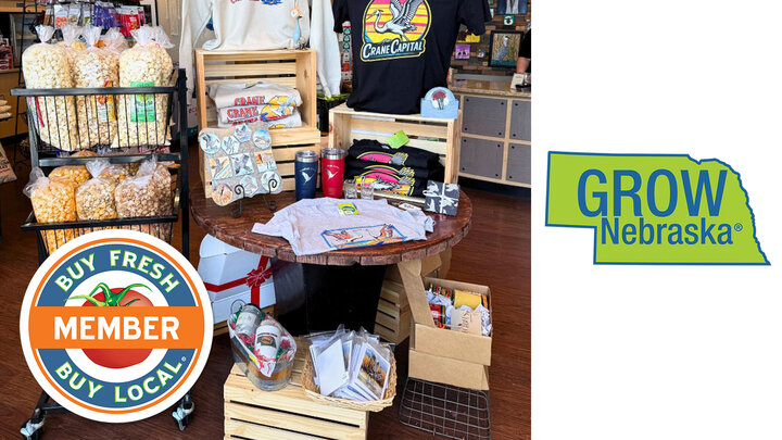 GROW Nebraska Spotlight Photo featuring several Nebraska-made products for sale in the Buy Nebraska Store