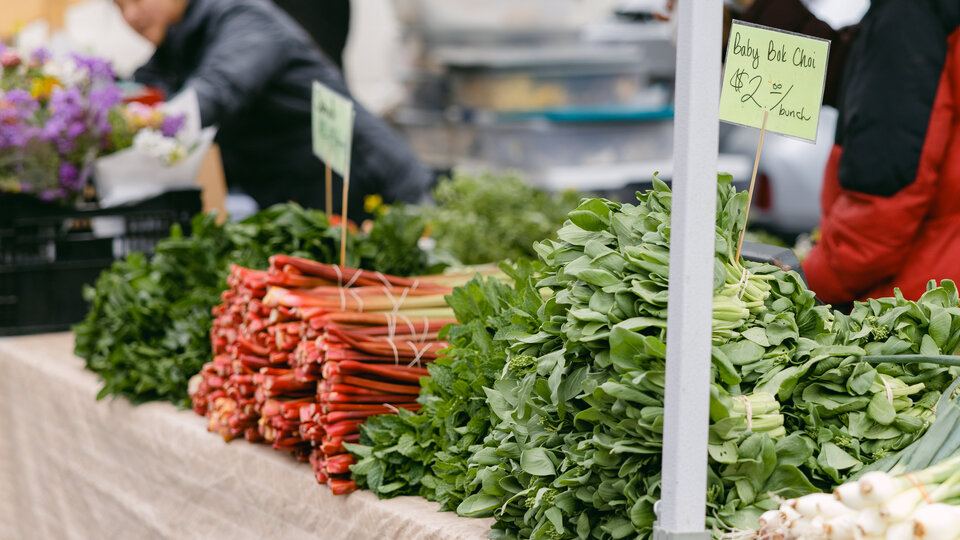 fresh produce at farmers market
