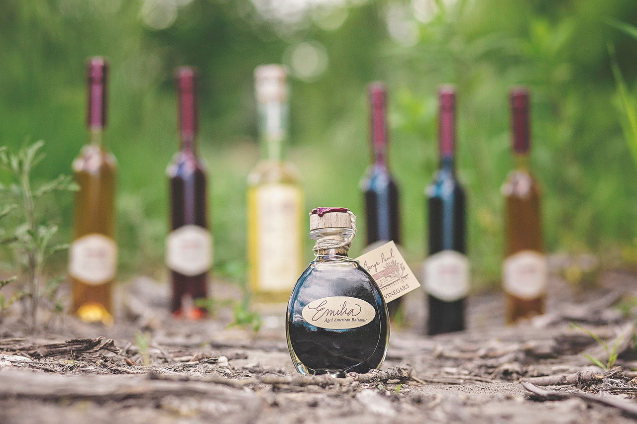 Bottles of all George Paul Vinegar varieties