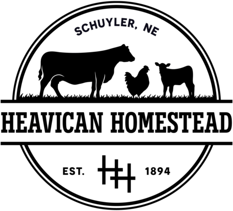 Heavican Homestead logo design in black text within a circular border.